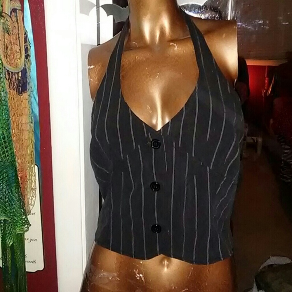 Black pinstripe vest! Size medium.
